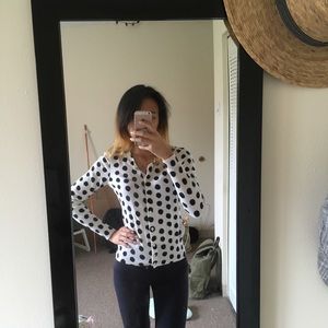Banana Republic Polka Dot Cardigan/Blouse/Sweater